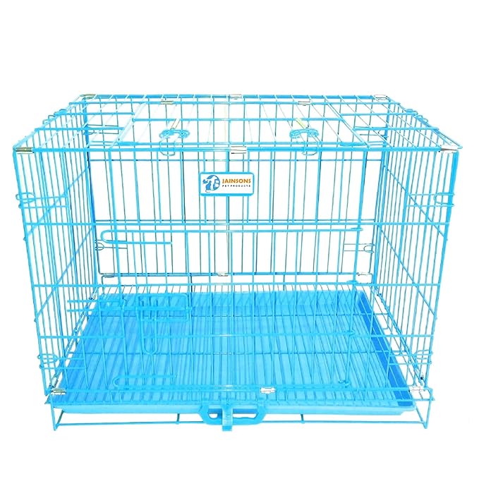 Jainsons Pet Products Heavy Duty Dog Crate Strong Metal (Size 42 INCH, Blue)